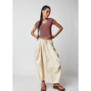 Free People $58 Berry Combo Garner Tee NEW